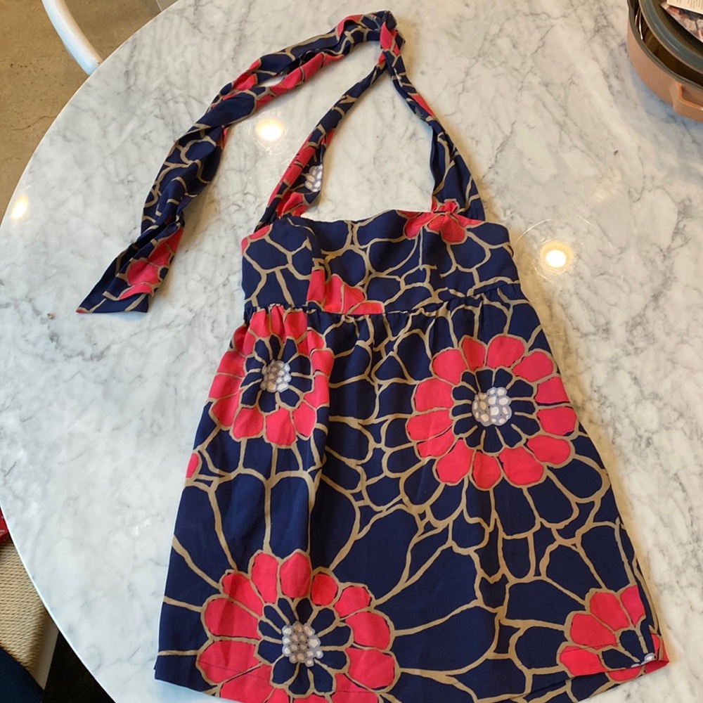 Silk top with halter straps size 2